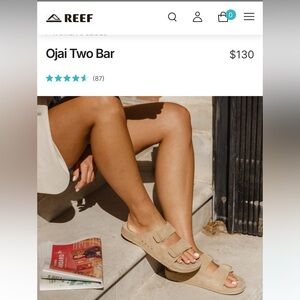 Reef Women's Beige Suede Slide Sandals